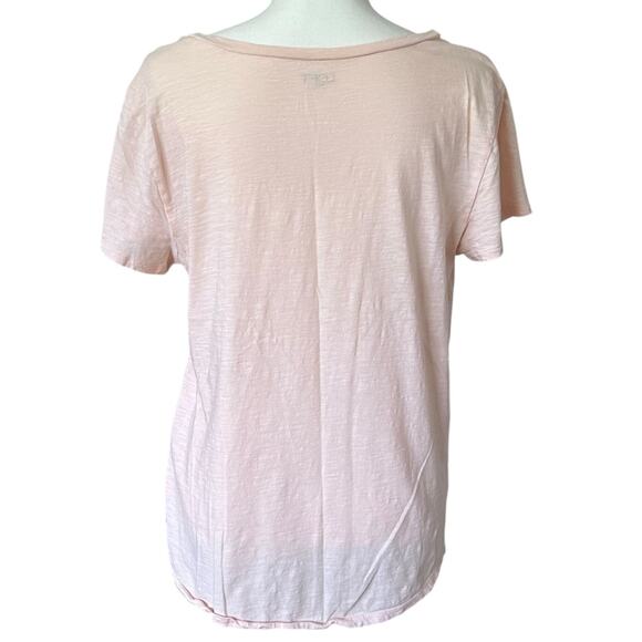 LOFT Women's Happy Graphic Everyday Crew Tee in Pink-Size L - Picture 4 of 7